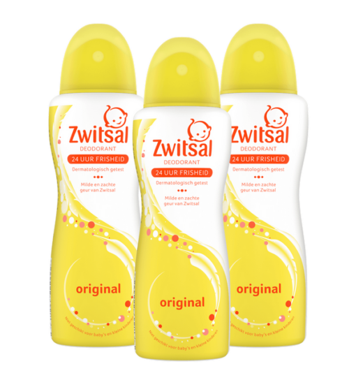 Zwitsal - Deodorant Spray - Orgineel - 3 x 100 ml - Voordeelpack