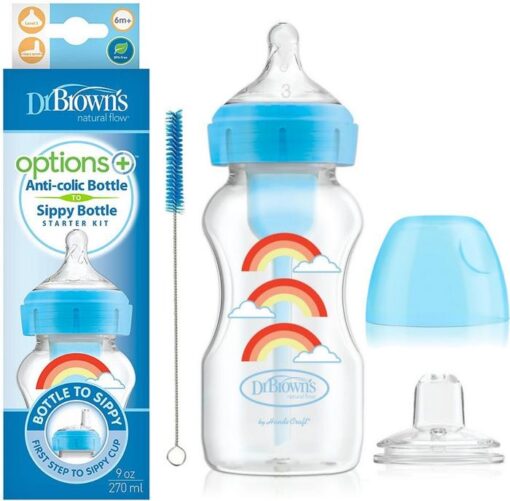 Dr. Brown's - Options + Bottle to Sippy starterkit BH - 270ml - Blauw