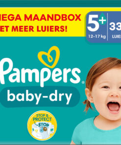 Pampers - Baby Dry - Maat 5+ - Mega Maandbox- 336 stuks - 12/17 KG