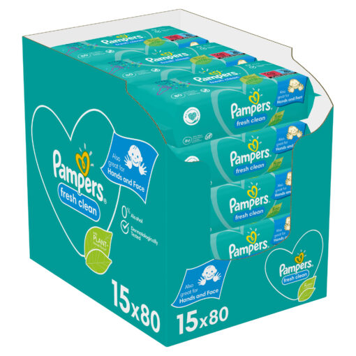 Pampers - Fresh Clean - Billendoekjes - 1200 doekjes - 15 x 80