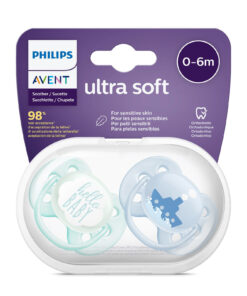 Philips Avent - Ultra Soft Fopspeen - 0/6 mnd - Blauw - 2 stuks