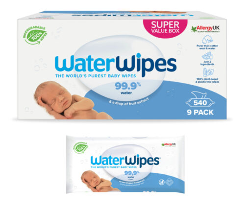 WaterWipes - Billendoekjes - Gevoelige huid - 9 x 60 stuks - 99