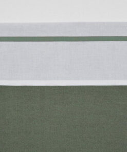 Meyco Ledikantlaken Wit Met Bies Forest Green 100 x 150 cm