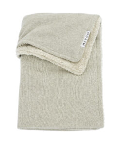 Meyco Knit Basic Fleece Wiegdeken Sand Melange 75 x 100 cm