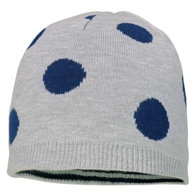 maximo Girl s omkeerbare beanie dots licht grijs-dcl.navy