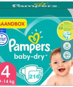 Pampers - Baby Dry - Maat 4 - Maandbox - 216 luiers - 9/14 KG