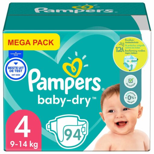 Pampers - Baby Dry - Maat 4 - Mega Pack - 94 luiers - 9/14 KG