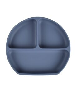 Dutsi - Siliconen 3- vaksbord - Met zuignap - Baby bord - Suede Blauw