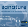 Sanature - Maandverband - Ultra Night - Met Vleugels - 100% Katoenen - 10 Stuks