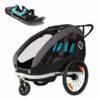 hamax Kinderfietskar Traveller inclusief dissel en buggywiel Black /Grijs/Blauw inclusief Wheelblades